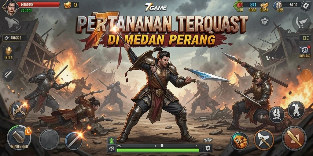 Tampilan gameplay 7GAME yang mendebarkan dalam pertahanan menara.