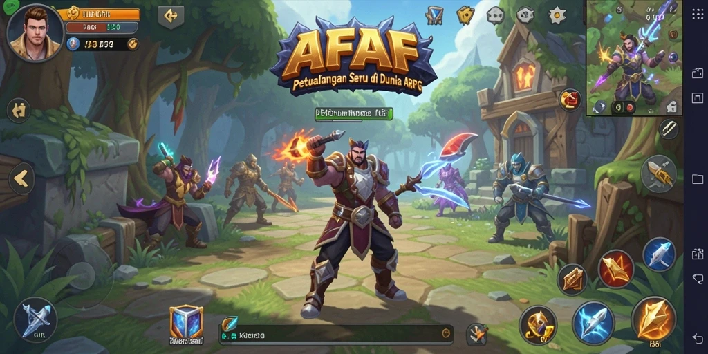 Tampilan gameplay AFAF yang dinamis dalam aksi ARPG.