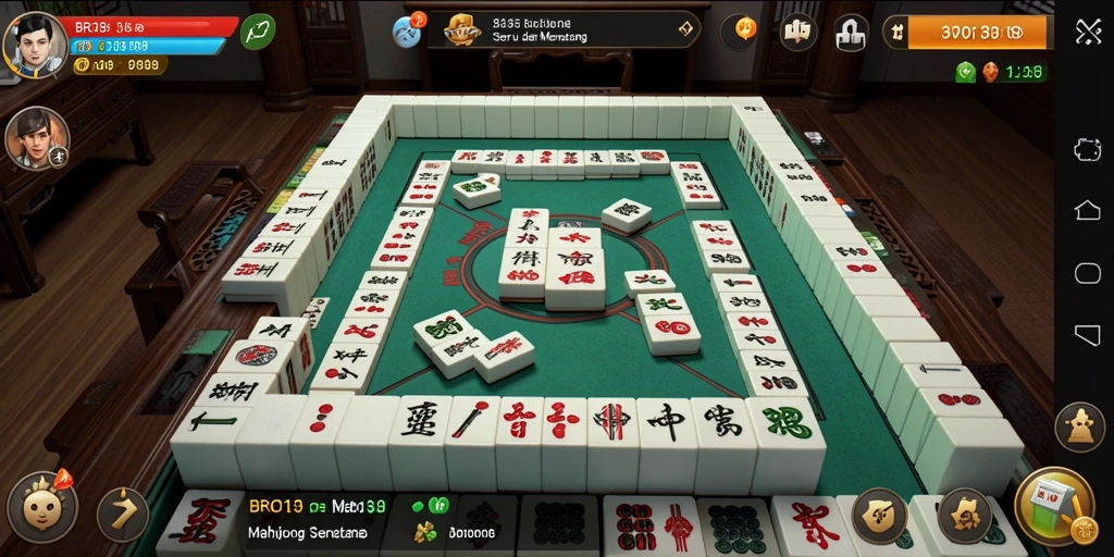 Tampilan gameplay BRO138 yang seru dengan strategi Mahjong.