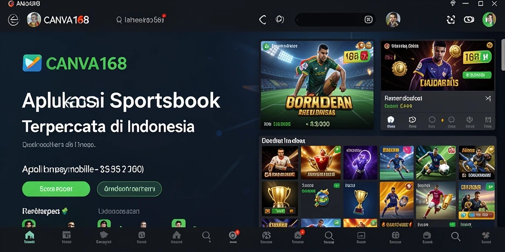 Tampilan gameplay interaktif dan real-time dari aplikasi Sportsbook.