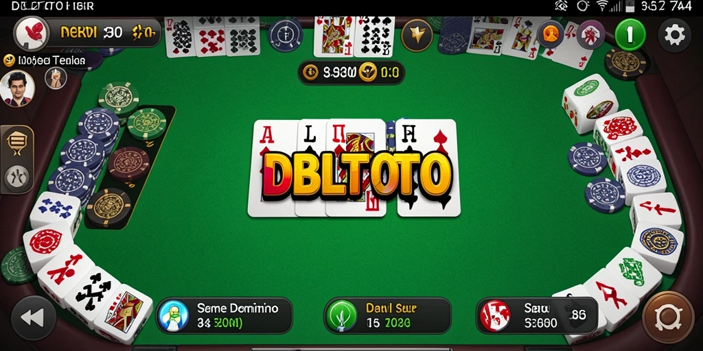 Tampilan gameplay DBLTOTO yang menampilkan aksi seru dalam permainan domino.