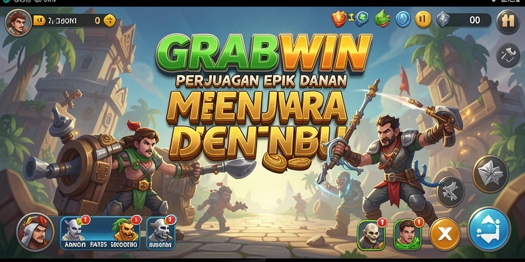 Tangkapan layar gameplay <strong>GRABWIN</strong> yang menunjukkan aksi menantang dalam Tower Defense.
