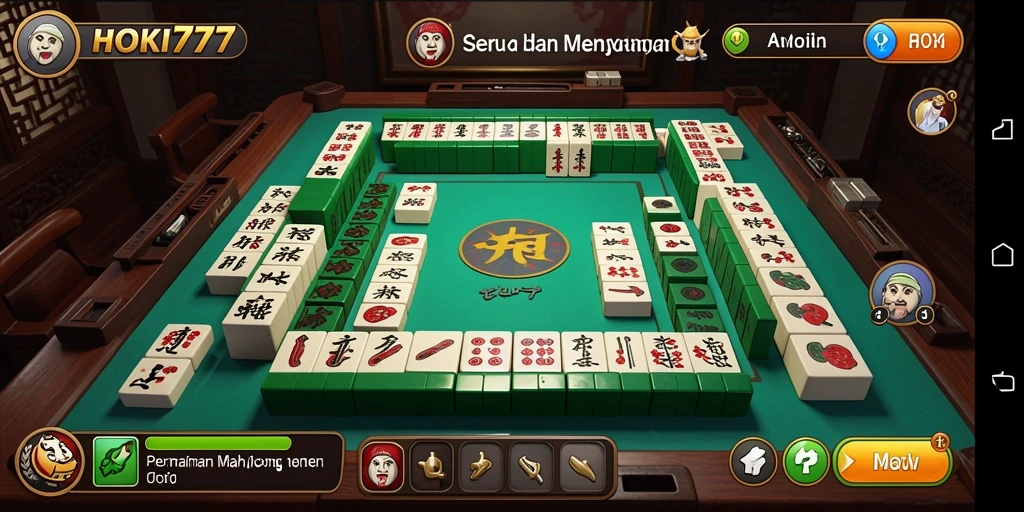 Tampilan gameplay seru dalam HOKI777 dengan elemen Mahjong.