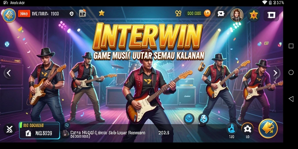 Tampilan gameplay INTERWIN yang seru dan menantang dalam bermain musik.