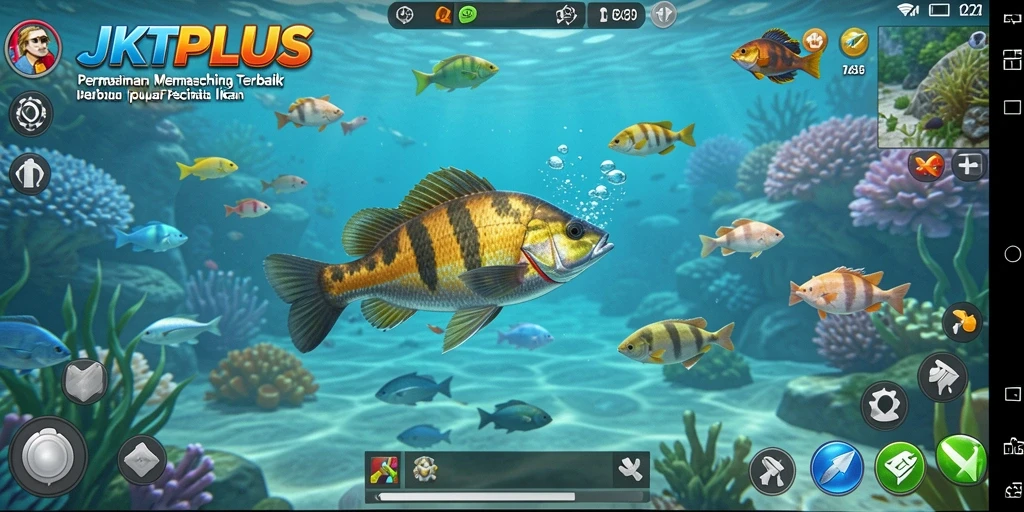 Screenshot JKTPLUS menampilkan aksi memancing yang mengasyikkan dengan grafis menarik.
