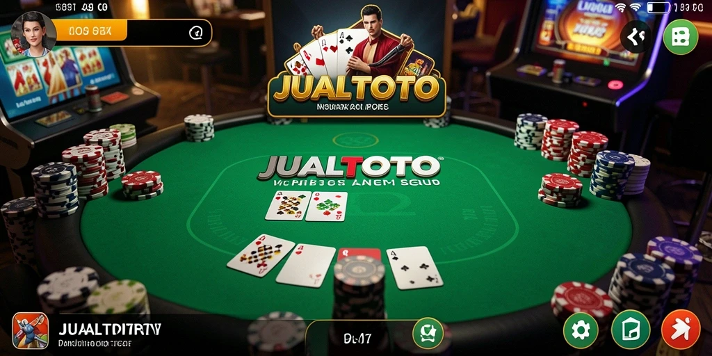 Tampilan gameplay seru JUALTOTO dengan pemain bersaing dalam Poker.