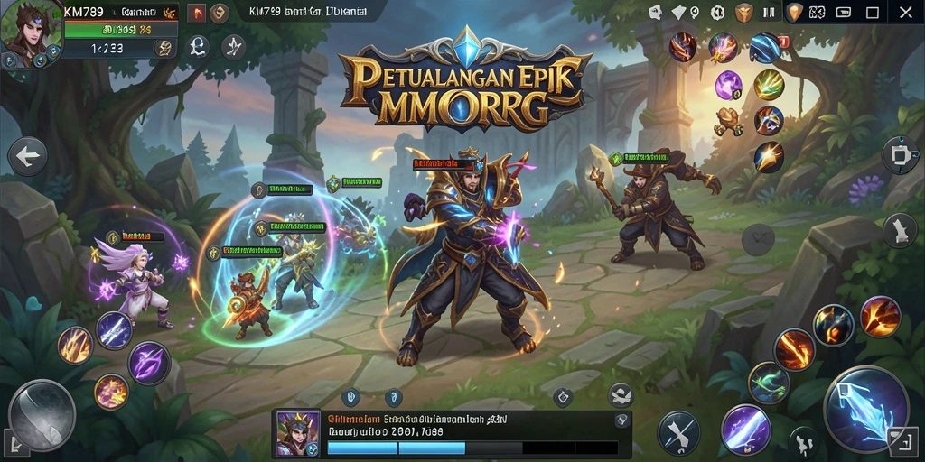 Menampilkan aksi pertempuran dalam dunia MMORPG yang luas.