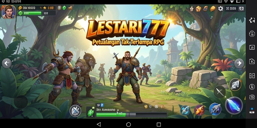 Tangkapan layar gameplay LESTARI777 yang menunjukkan pertempuran seru dalam RPG.