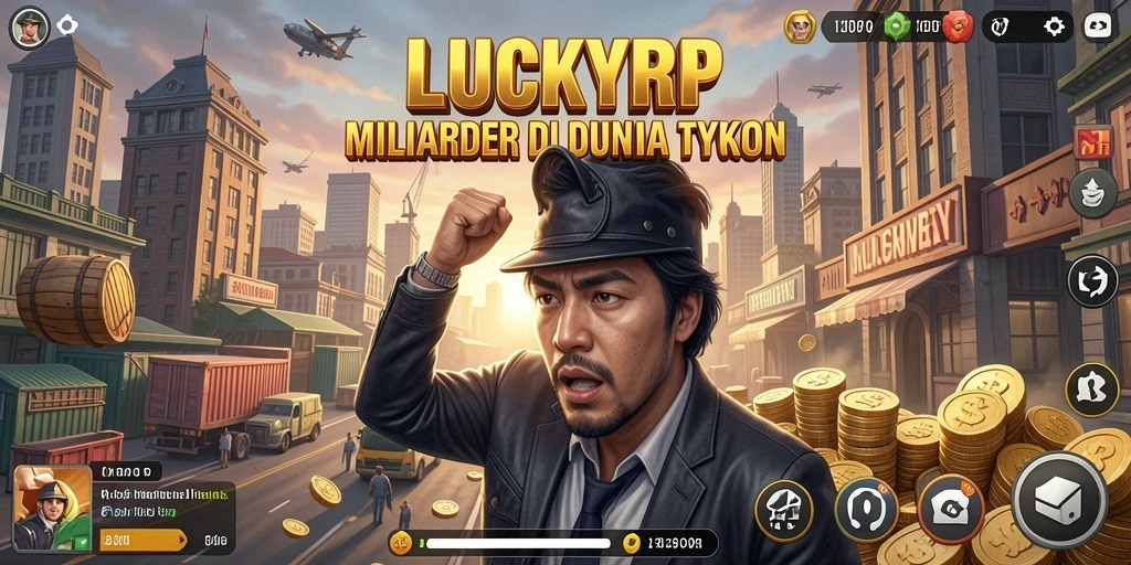 Screenshot utama LUCKYRP menampilkan gameplay Tycoon yang seru.
