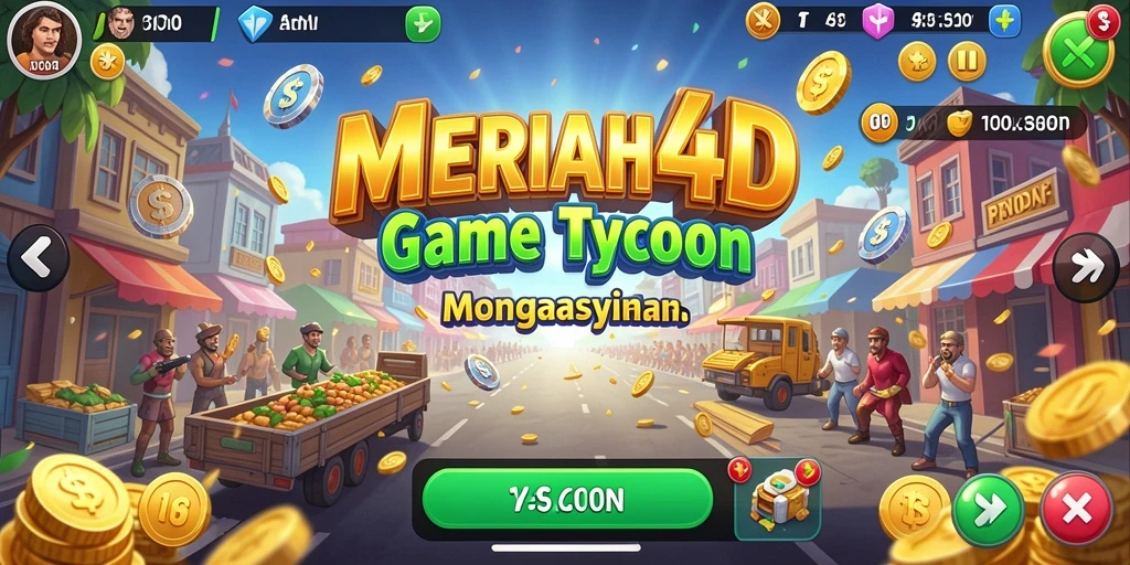 Tampilan gameplay seru dalam MERIAH4D yang memperlihatkan pengelolaan bisnis.