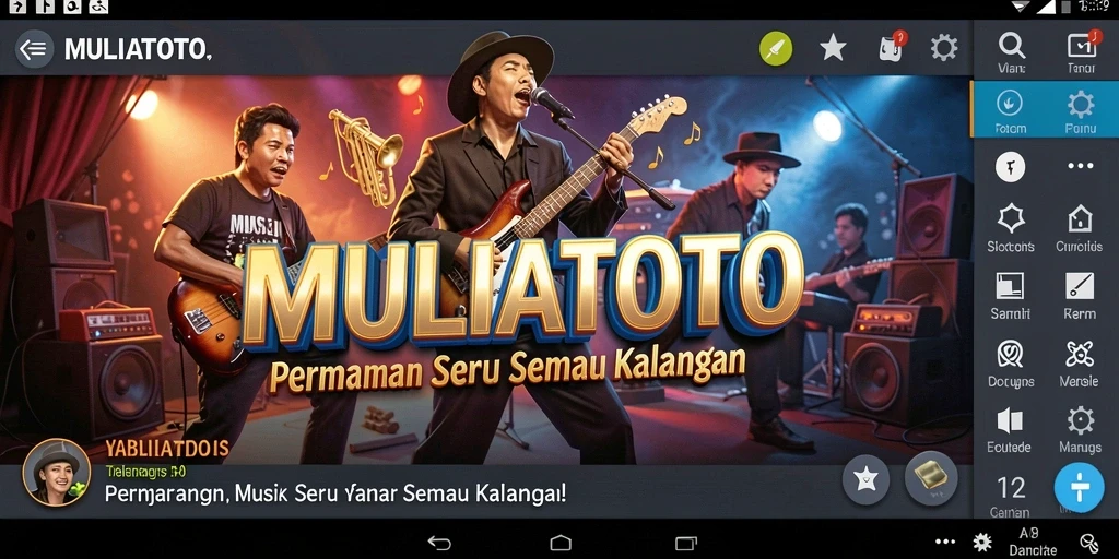 Screenshot gameplay seru dari MULIATOTO yang menampilkan berbagai tantangan musik.