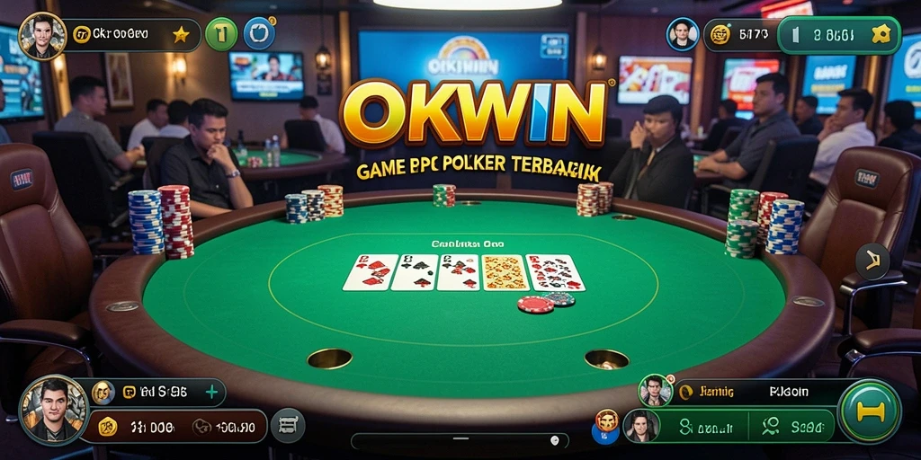 Tangkapan layar permainan Poker di OKWIN dengan antarmuka yang menarik.