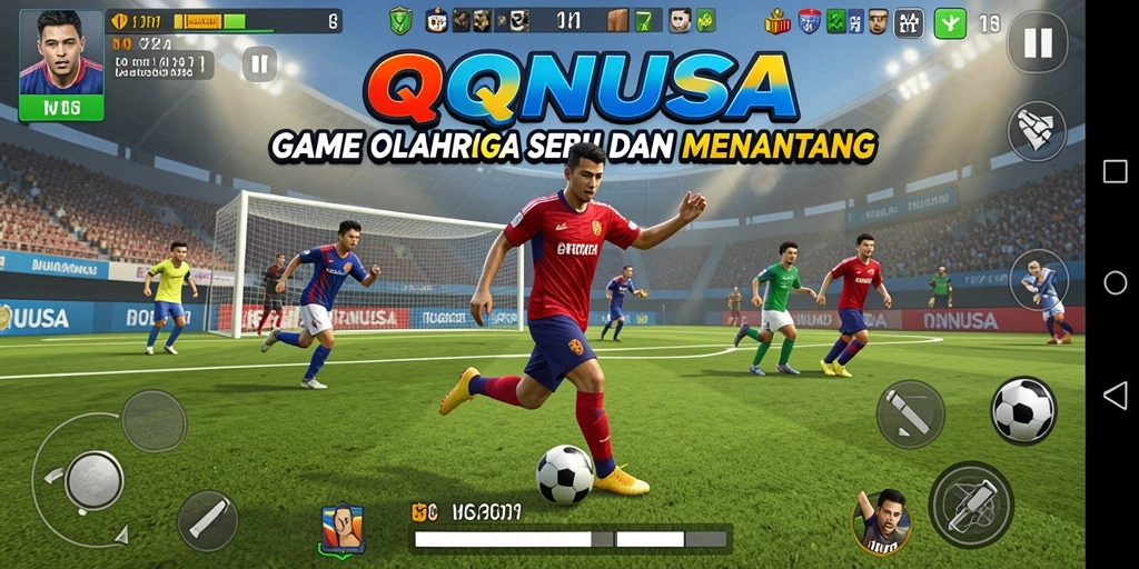 Tampilan menarik dari gameplay olahraga di QQNUSA.