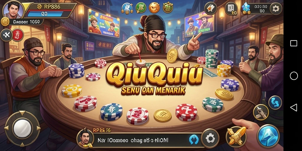 Screenshot gameplay RP886 yang menampilkan serunya permainan QiuQiu.
