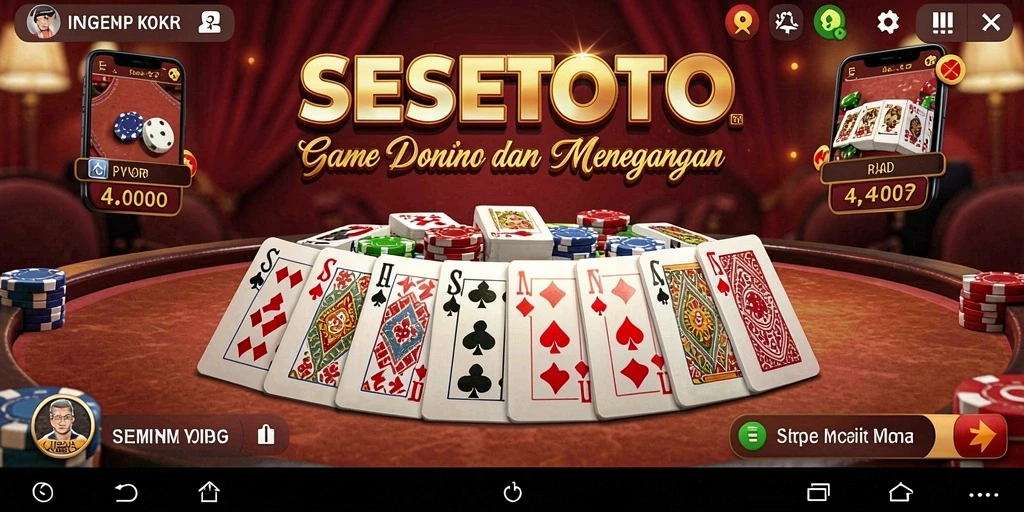 Screenshot gameplay SESETOTO yang menunjukkan aksi seru bermain Domino.