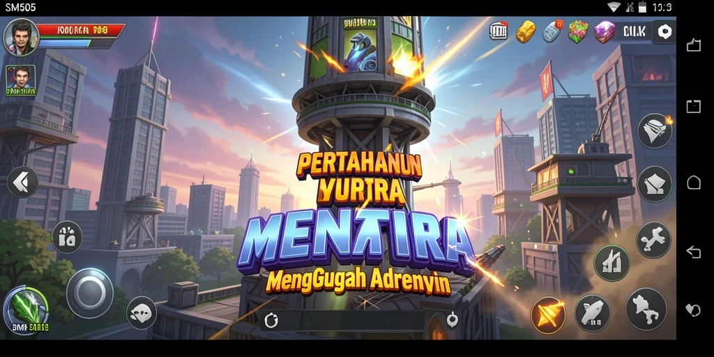 Gameplay SM605 yang seru dan mendebarkan dalam Tower Defense.